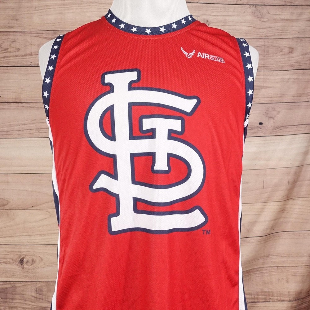 St Louis Cardinals Jersey XL Red Baseball Sleeveless Tank Top SGA‎ Giveaway